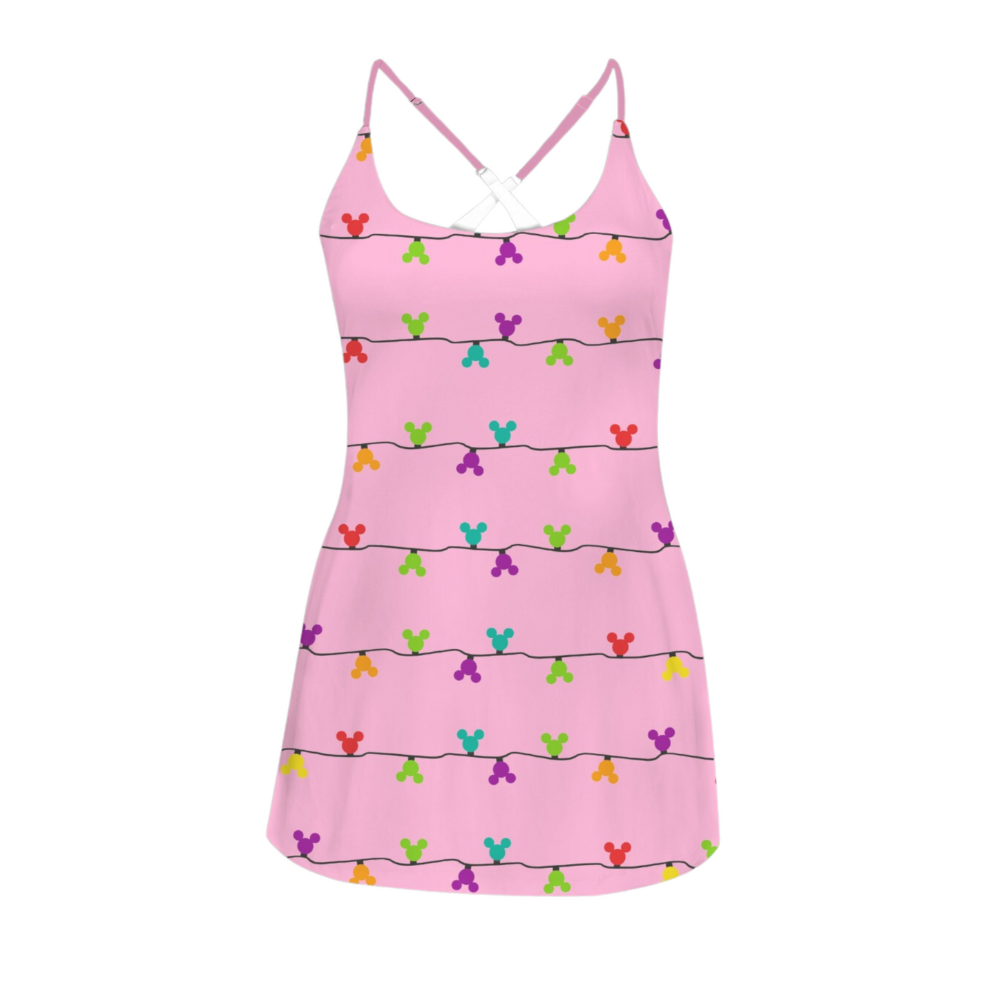 Mouse Light Pink Criss Cross Back Active Dress