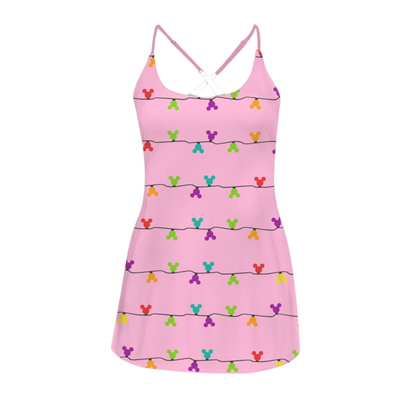 Mouse Light Pink Criss Cross Back Active Dress