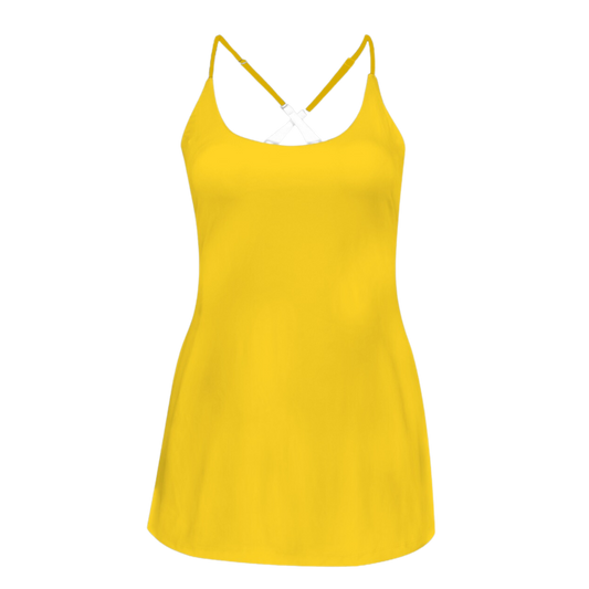 Pluto Yellow Criss Cross Back Active Dress