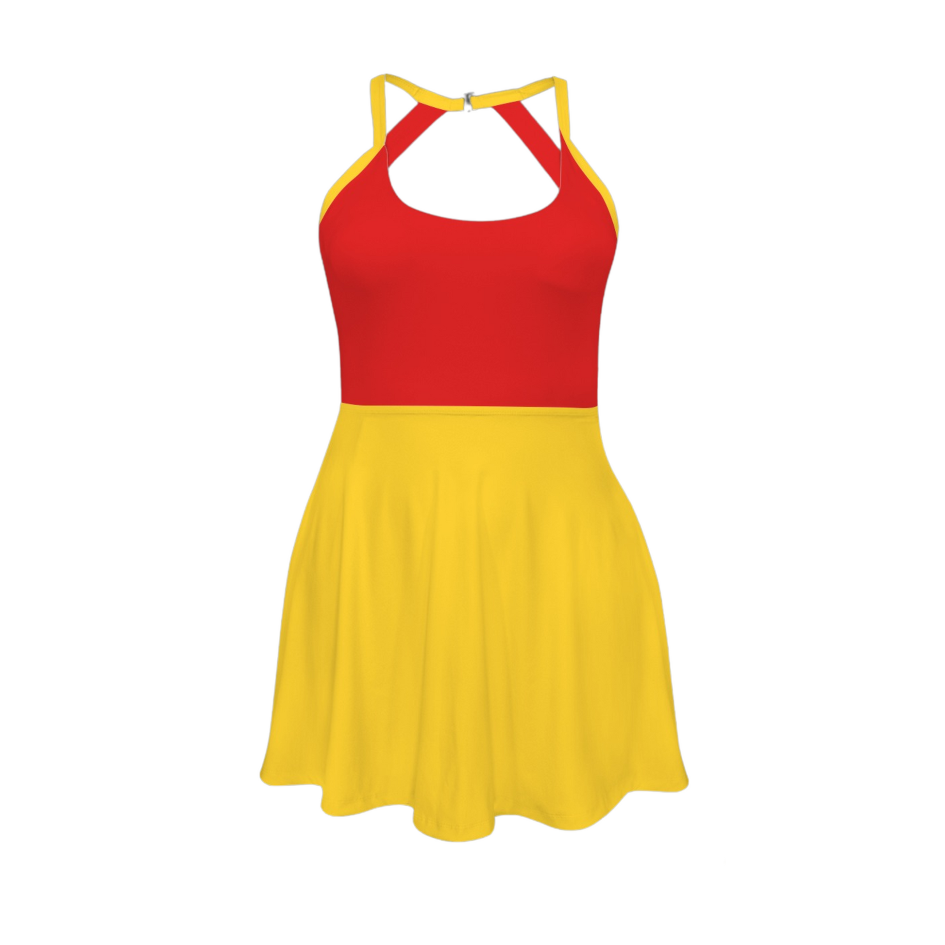Pooh Colorblock Open Back Flare Skirt Active Dress Park Pixie & Co. Pooh Colorblock Open Back Flare Skirt Active Dress Park Pixie & Co.