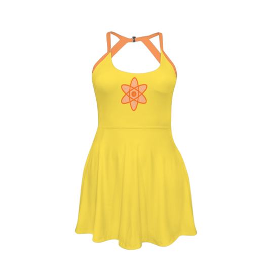 Power Singer Open Back Flare Skirt Active Dress