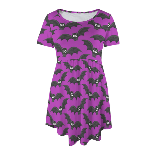 Purple Bats Tee Shirt Dress