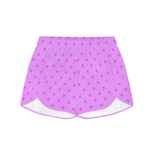 Minnie Purple & Pink Dots Running Shorts