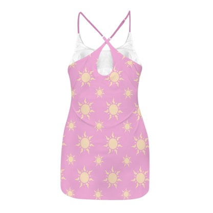 Rapunzel Lilac Suns Criss Cross Back Active Dress