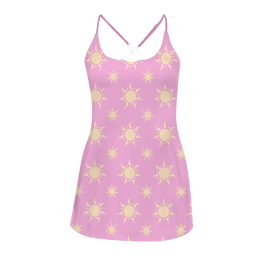 Rapunzel Lilac Suns Criss Cross Back Active Dress