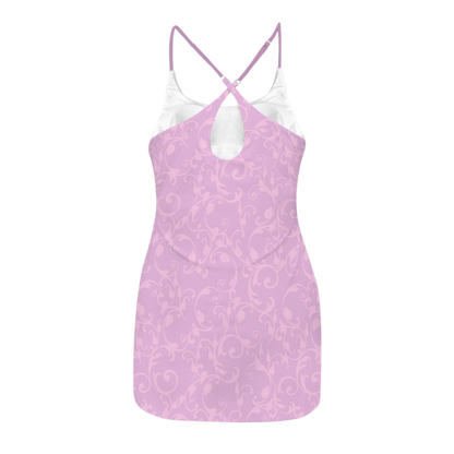 Rapunzel Swirl Lilac Criss Cross Back Active Dress