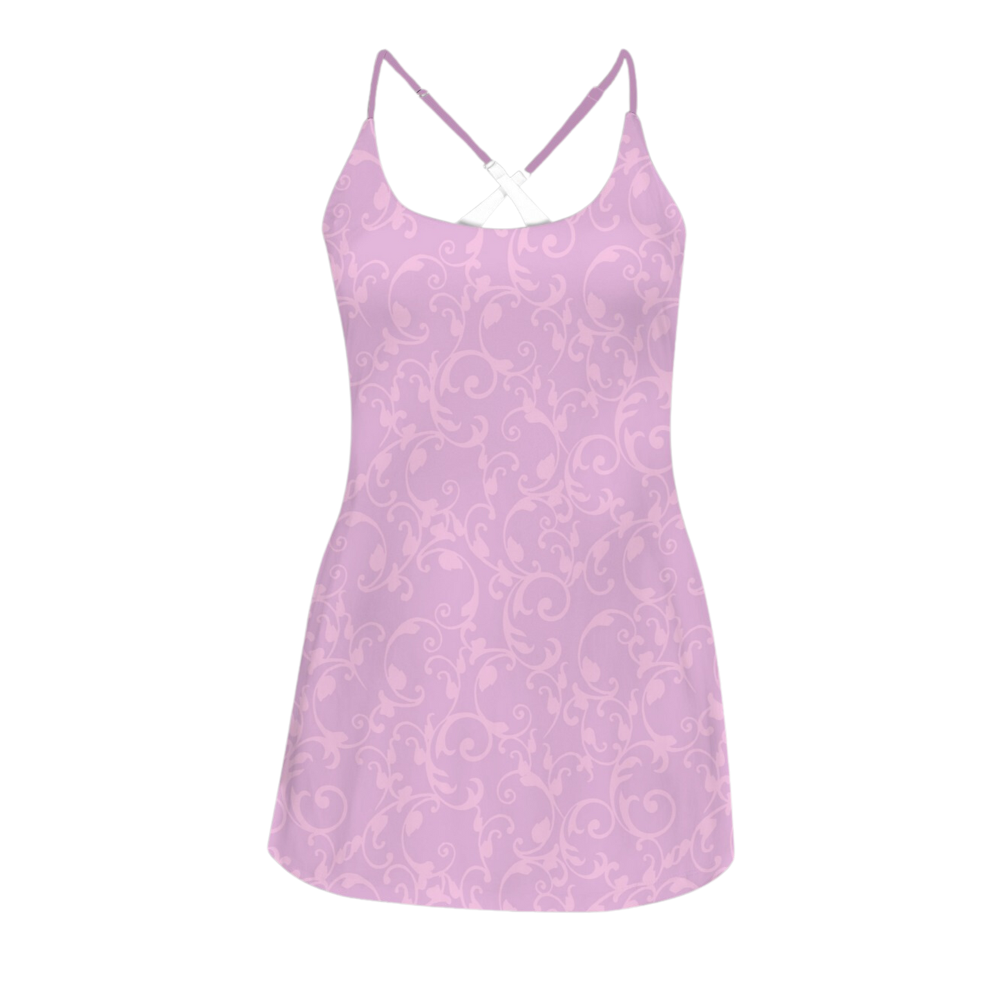 Rapunzel Swirl Lilac Criss Cross Back Active Dress