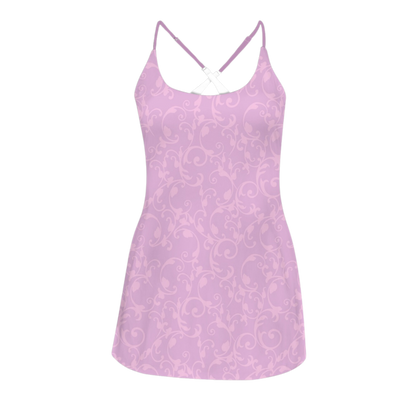 Rapunzel Swirl Lilac Criss Cross Back Active Dress