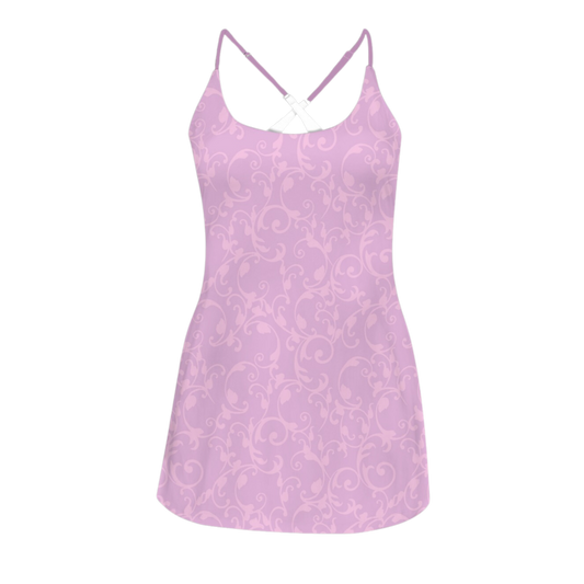 Rapunzel Swirl Lilac Criss Cross Back Active Dress