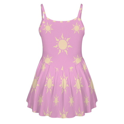 Rapunzel Lilac Suns Pleat Skirt Active Dress