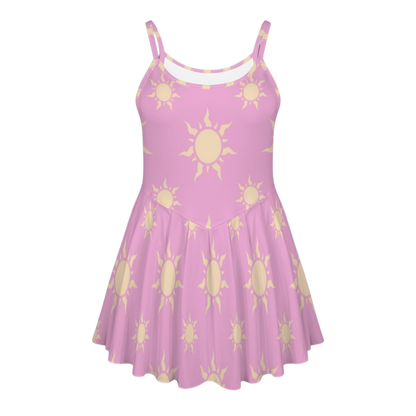 Rapunzel Lilac Suns Pleat Skirt Active Dress