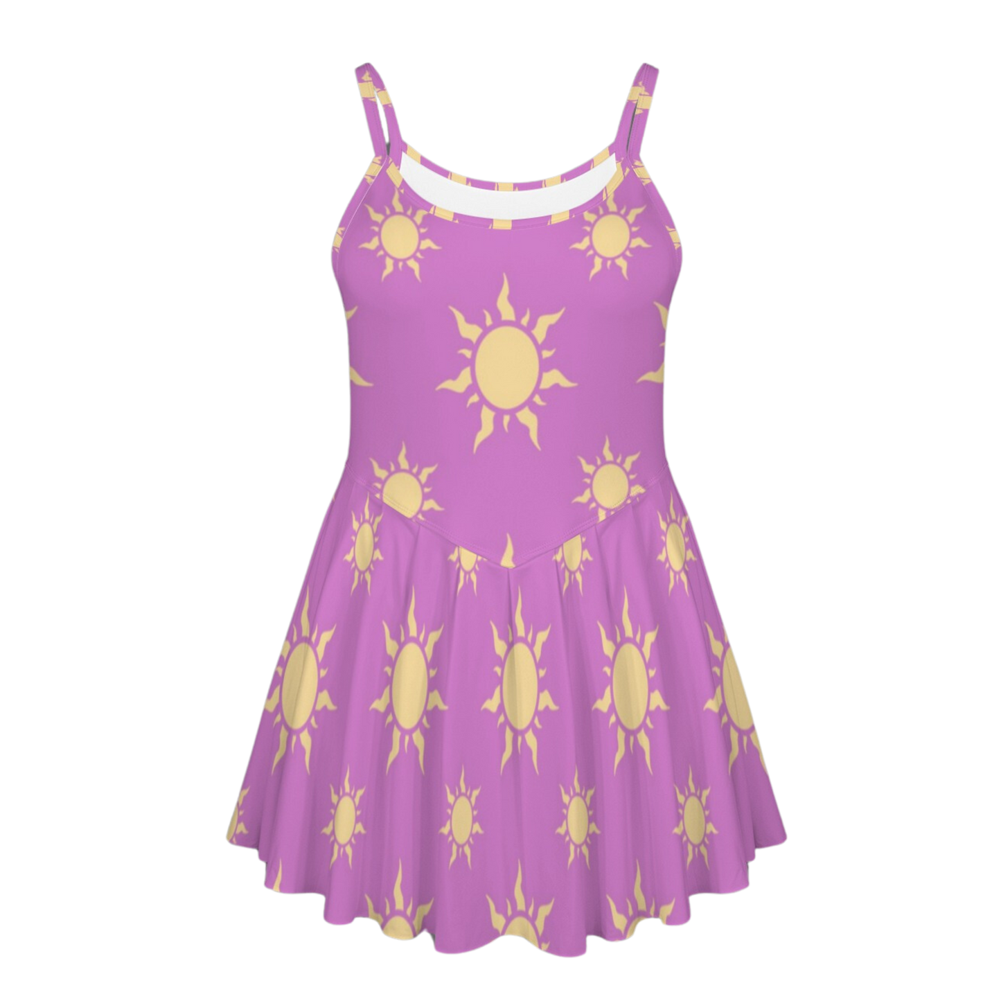 Rapunzel Purple Suns Pleat Skirt Active Dress