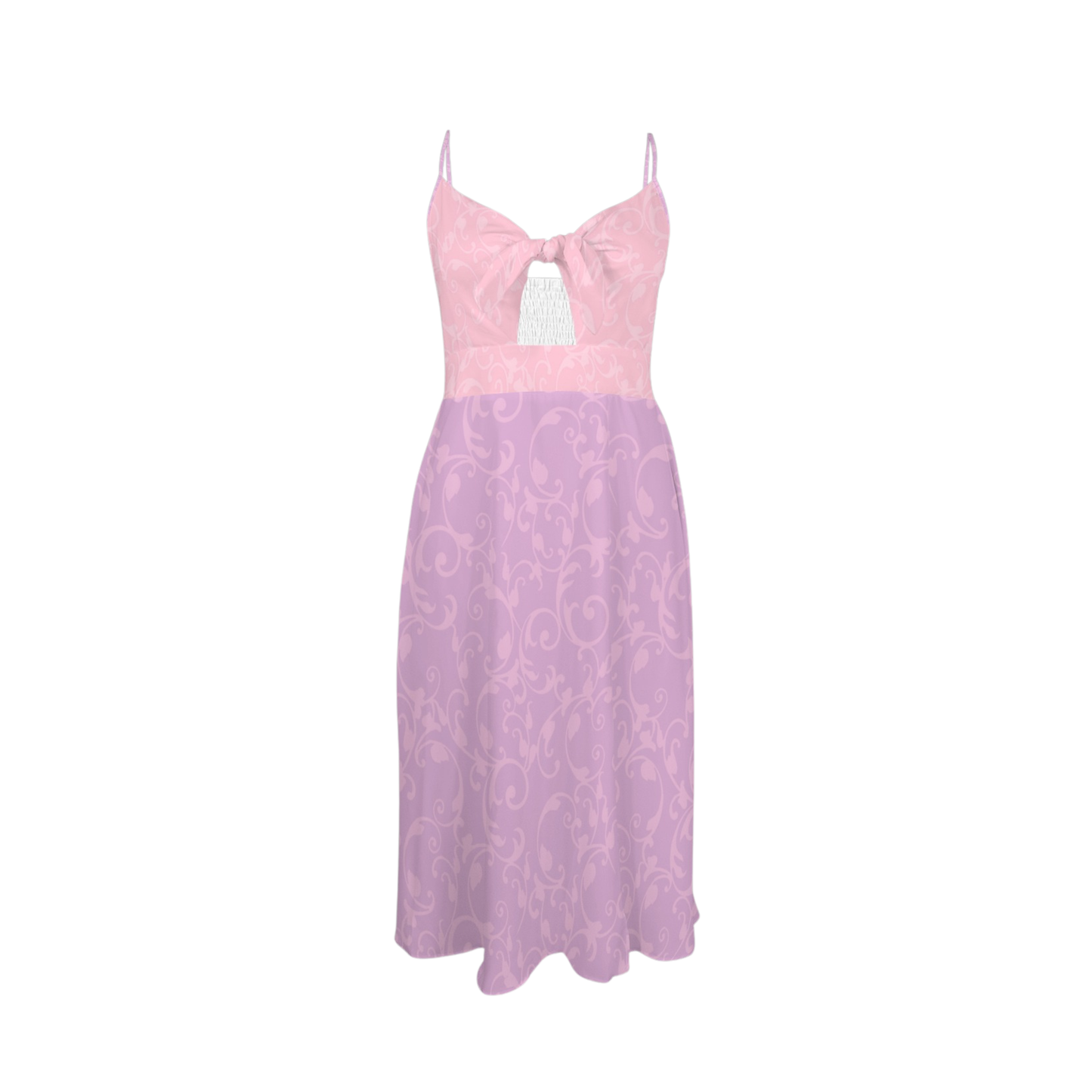 Princess Swirl Print Sexy Slit Midi
