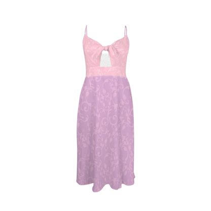 Princess Swirl Print Sexy Slit Midi