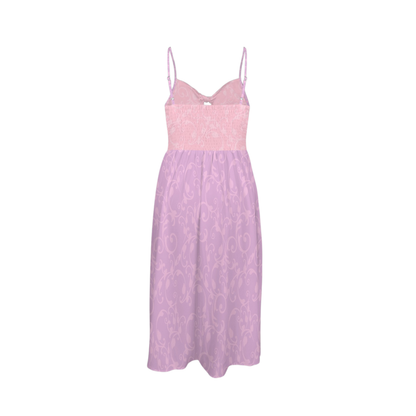 Princess Swirl Print Sexy Slit Midi