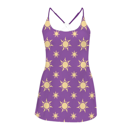 Rapunzel Violet Sun Criss Cross Back Active Dress