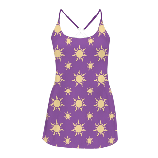 Rapunzel Violet Sun Criss Cross Back Active Dress