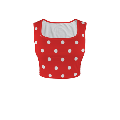 Minnie Dots Square Neck Crop Top