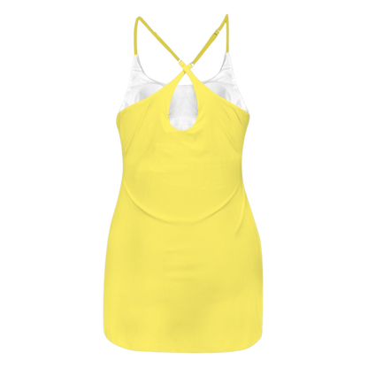 Belle Yellow Criss Cross Back Active Dress