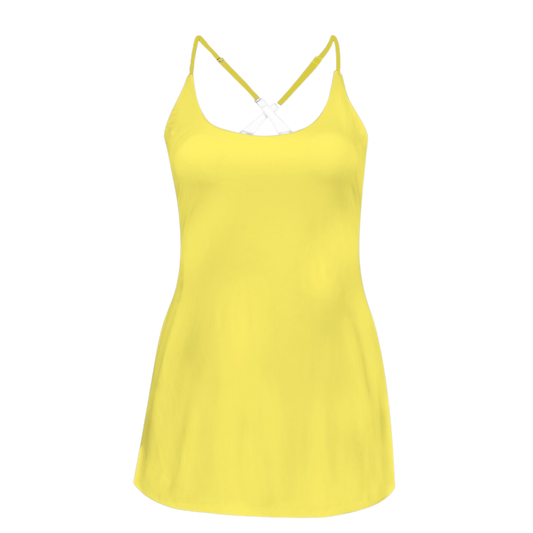 Belle Yellow Criss Cross Back Active Dress