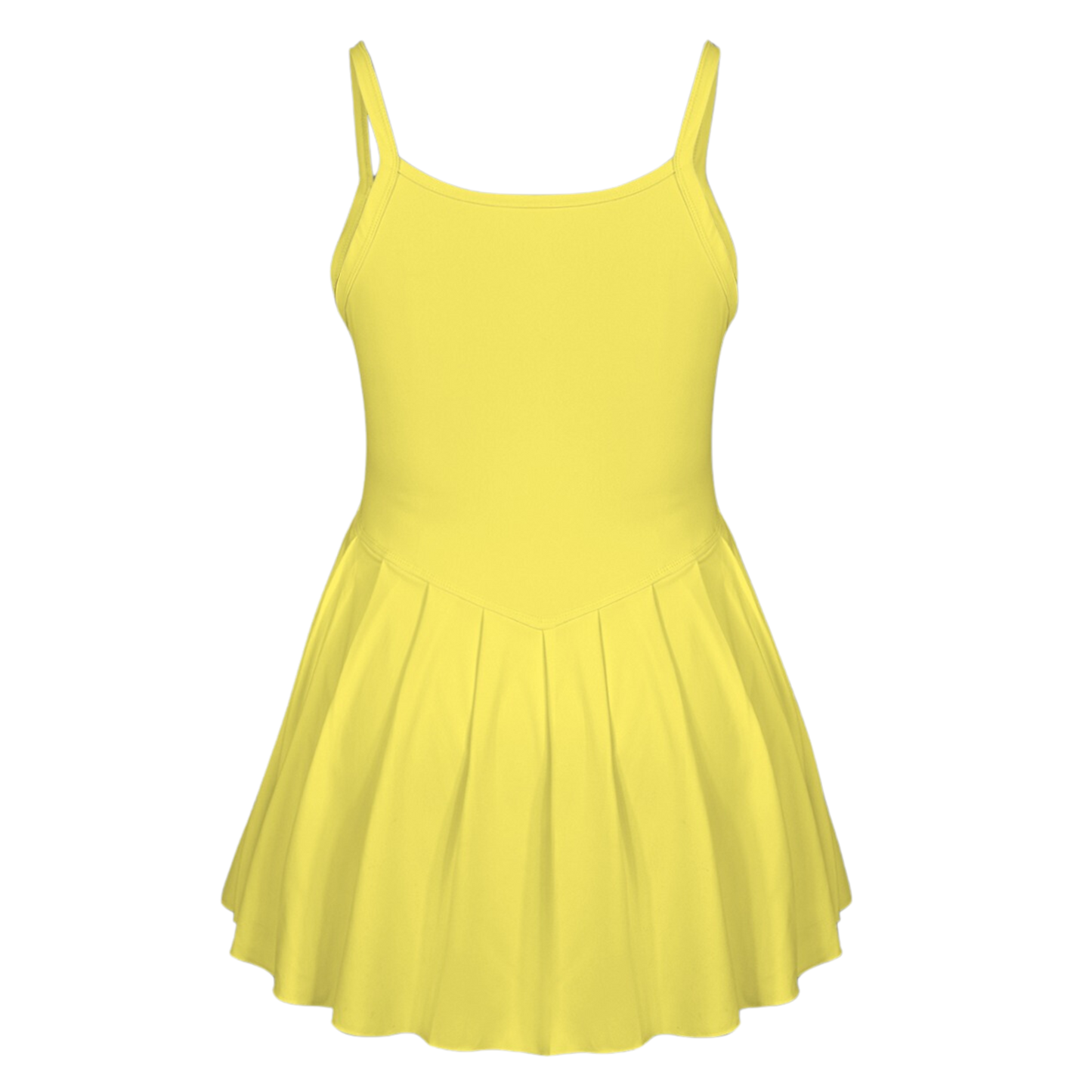 Rose Yellow Pleat Skirt Active Dress