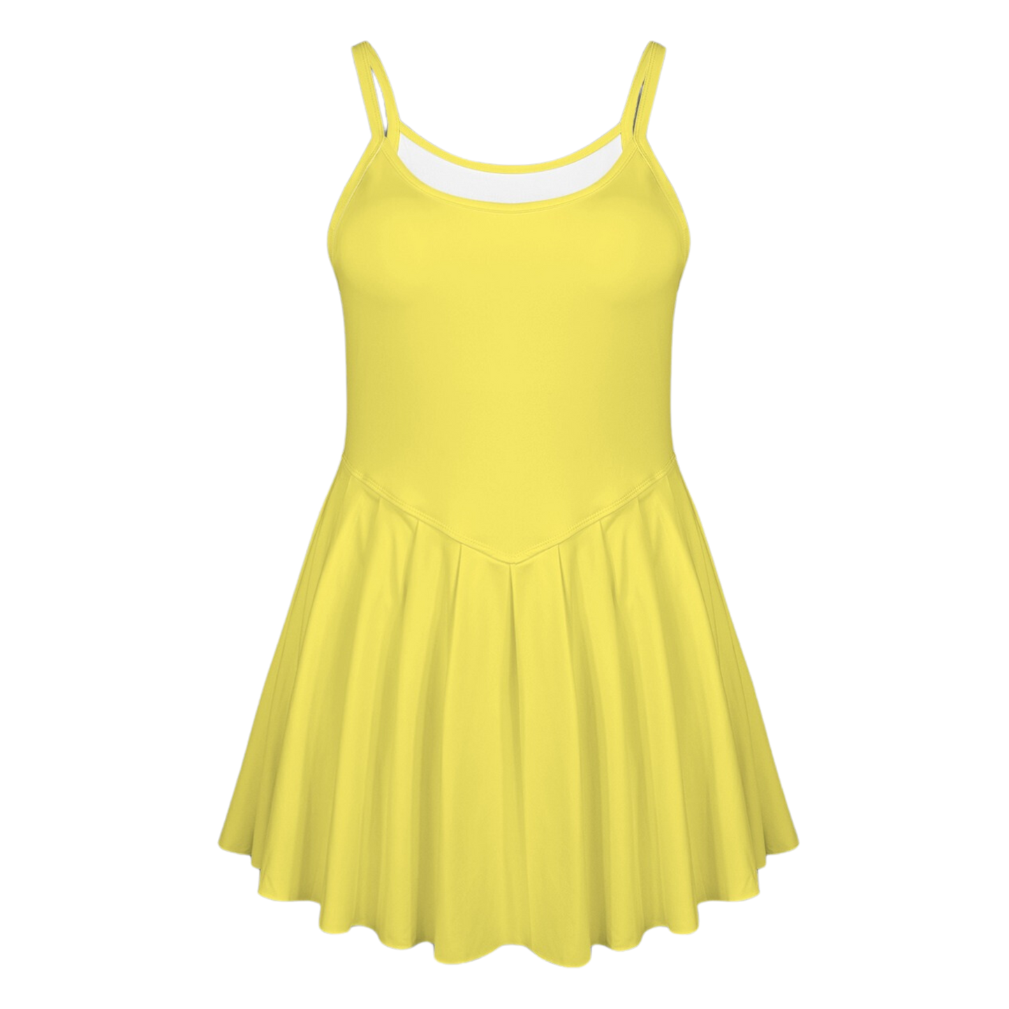 Rose Yellow Pleat Skirt Active Dress