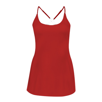 Royal Red Criss Cross Back Active Dress