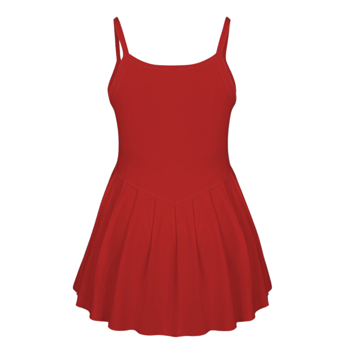 Royal Red Pleat Skirt Active Dress