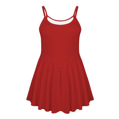 Royal Red Pleat Skirt Active Dress