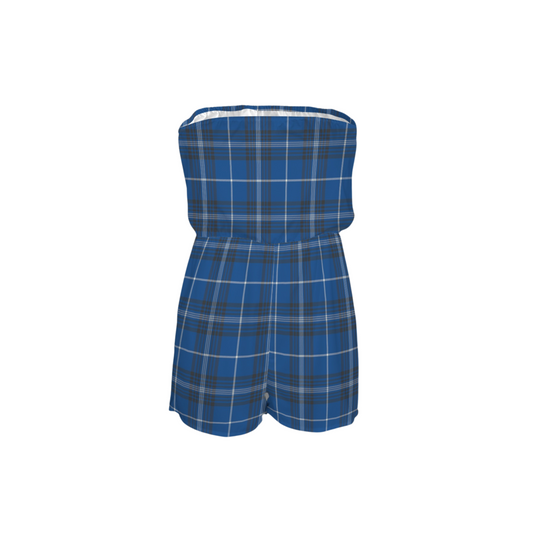 Houses Plaid Strapless Romper