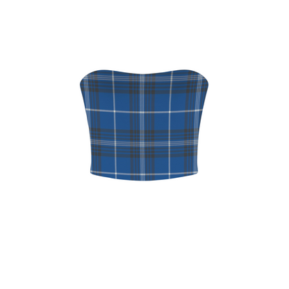 Houses Plaid Crop Tube Top