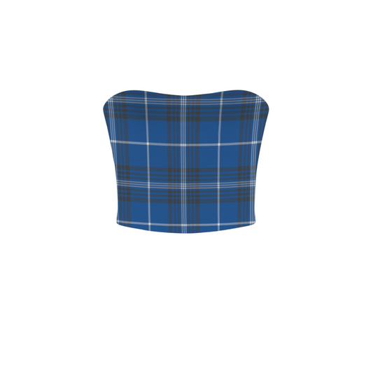 Houses Plaid Crop Tube Top