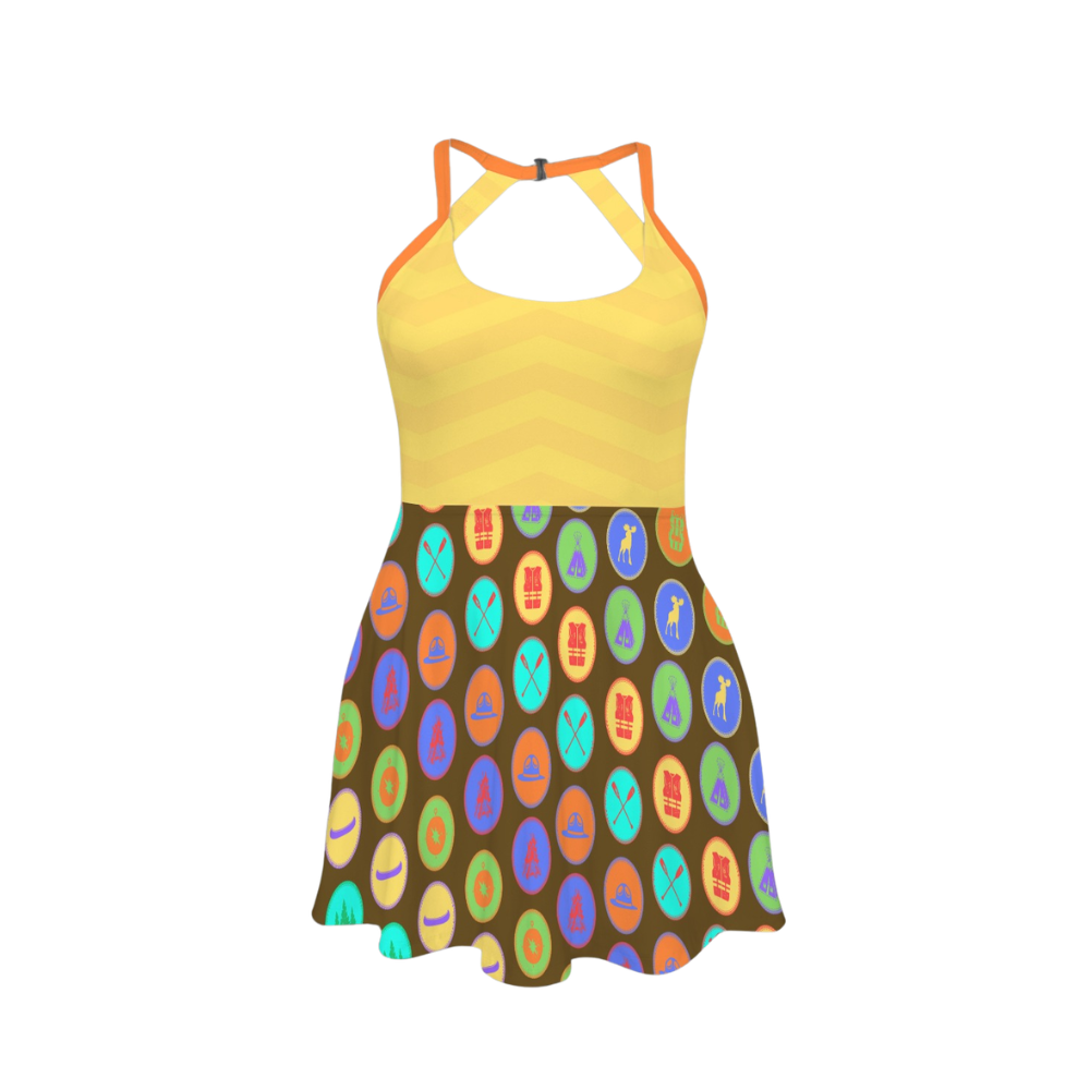 Wild Explorer Open Back Flare Skirt Active Dress