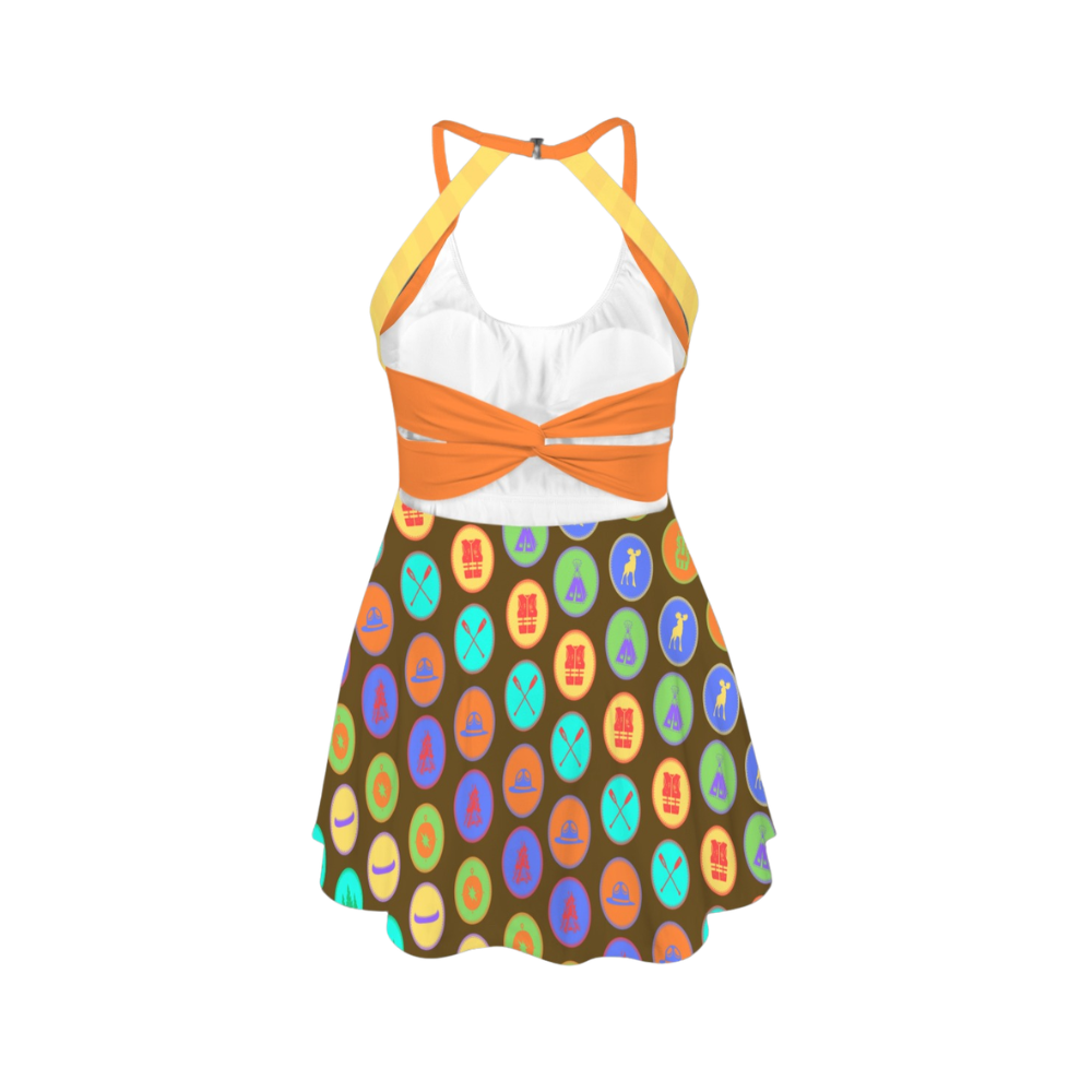 Wild Explorer Open Back Flare Skirt Active Dress