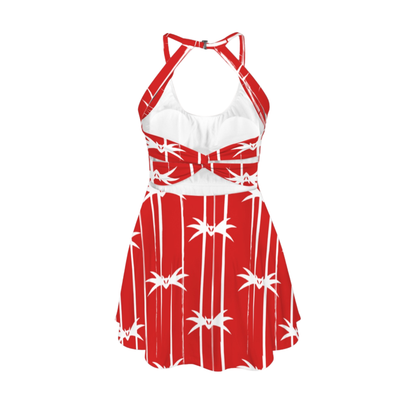 Sandy Claws Open Back Flare Skirt Active Dress