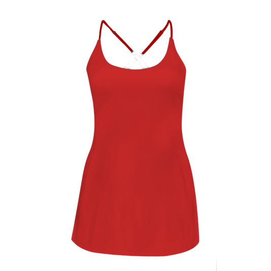 Sebastian Red Criss Cross Back Active Dress