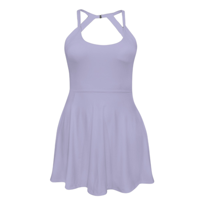 Sea Witch Purple Open Back Flare Skirt Active Dress