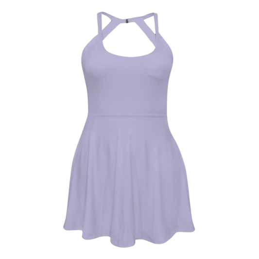 Sea Witch Purple Open Back Flare Skirt Active Dress