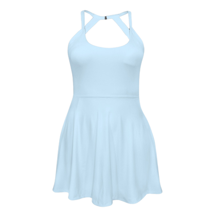 Glass Slipper Blue Open Back Flare Skirt Active Dress