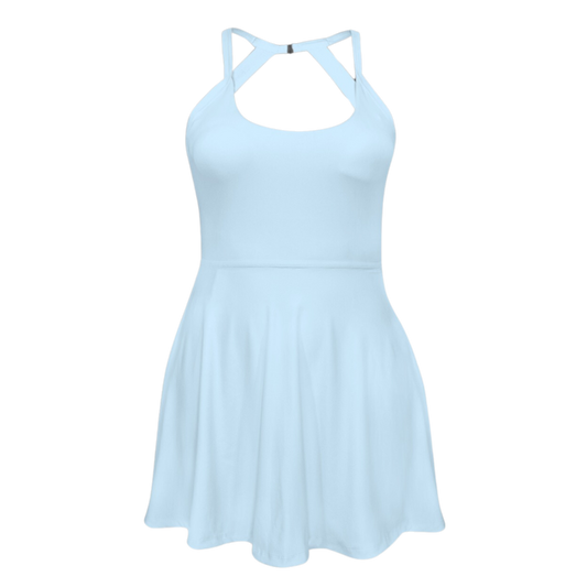 Glass Slipper Blue Open Back Flare Skirt Active Dress