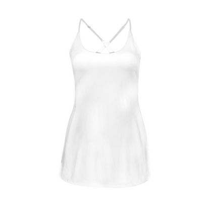 Snowman White Criss Cross Back Athletic Dress