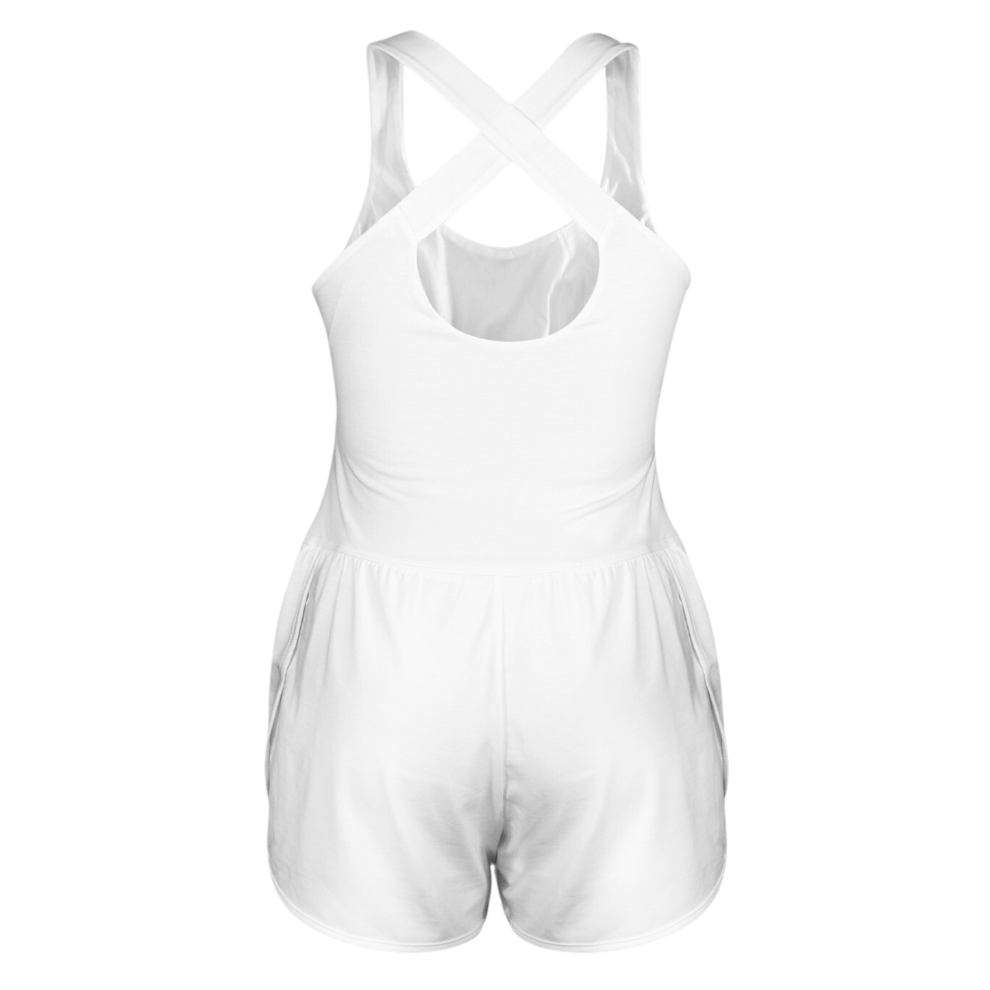 Snowman White Cutout Cross Back Active Romper