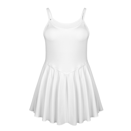 Snowman White Pleat Skirt Active Dress