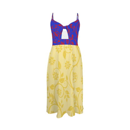 Princess Swirl Print Sexy Slit Midi
