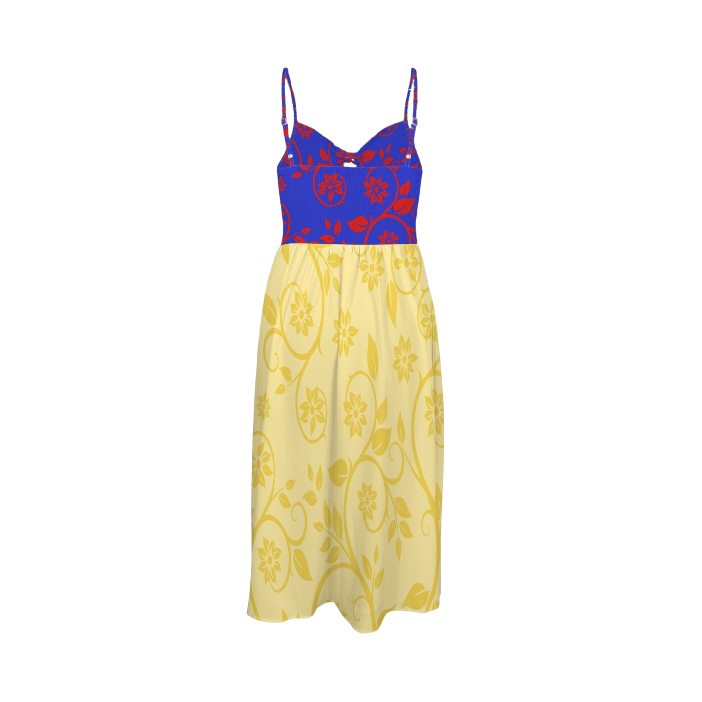 Princess Swirl Print Sexy Slit Midi