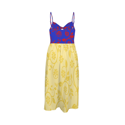 Princess Swirl Print Sexy Slit Midi