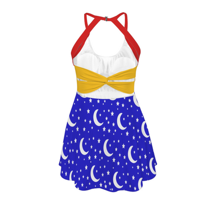 Sorcerer Mouse Open Back Flare Skirt Active Dress
