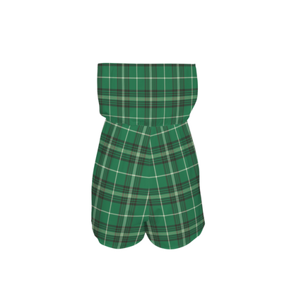 Houses Plaid Strapless Romper