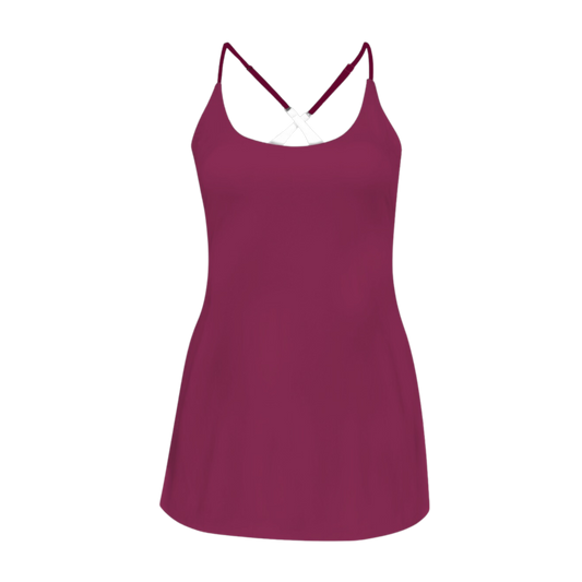 Evil Stepmother Maroon Criss Cross Back Active Dress