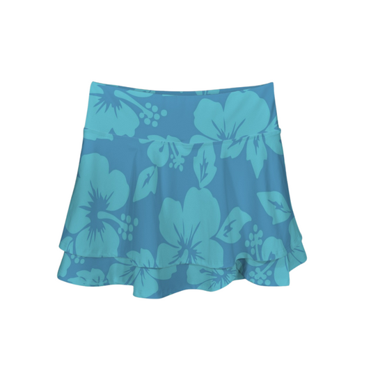 Ohana Hibiscus Ruffle Active Skort